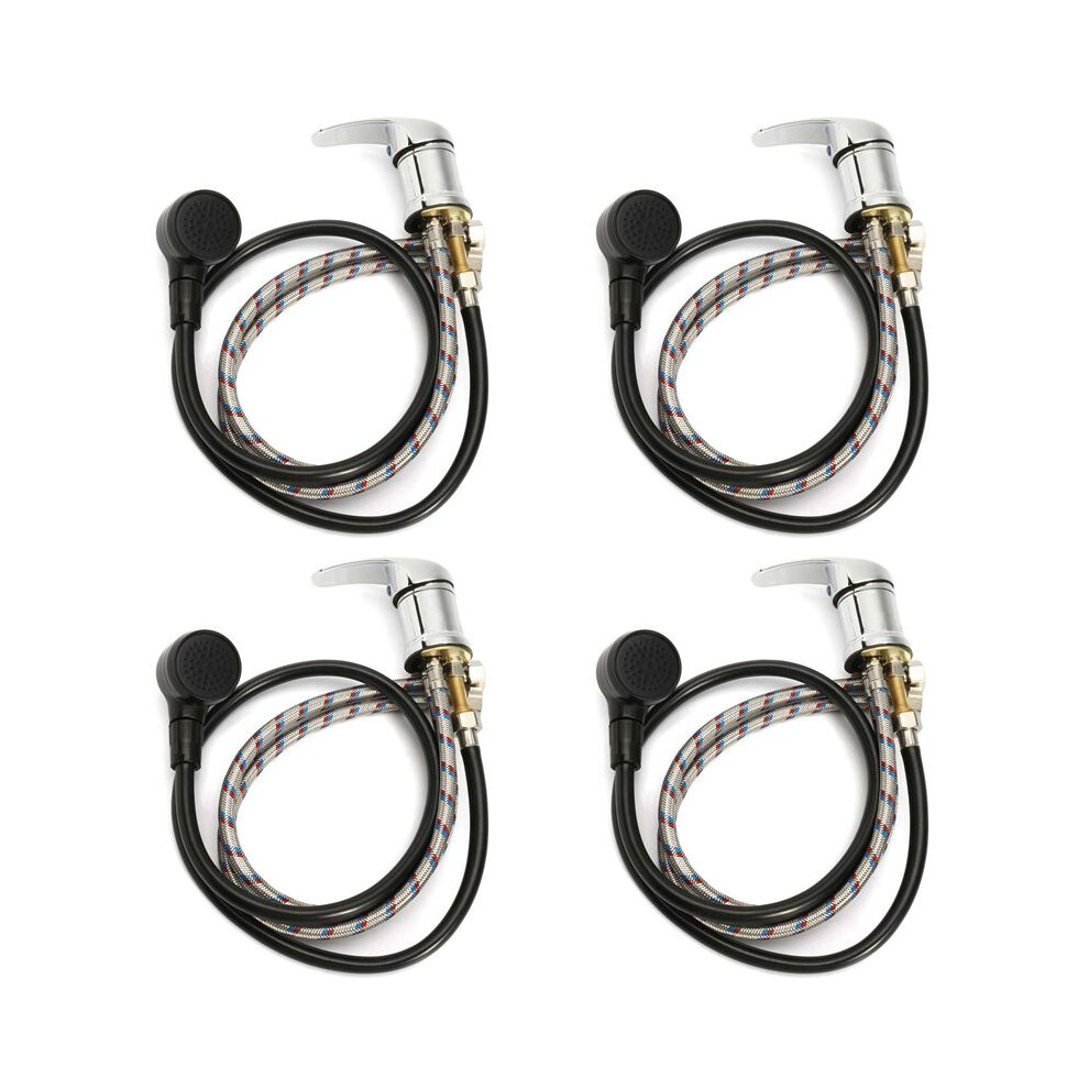 4Set Shampoo Bed Chair Faucet + Shower With Hose Salon Bath Bowl Sink Faucet Stainless Steel Basin Faucet 4713478342119