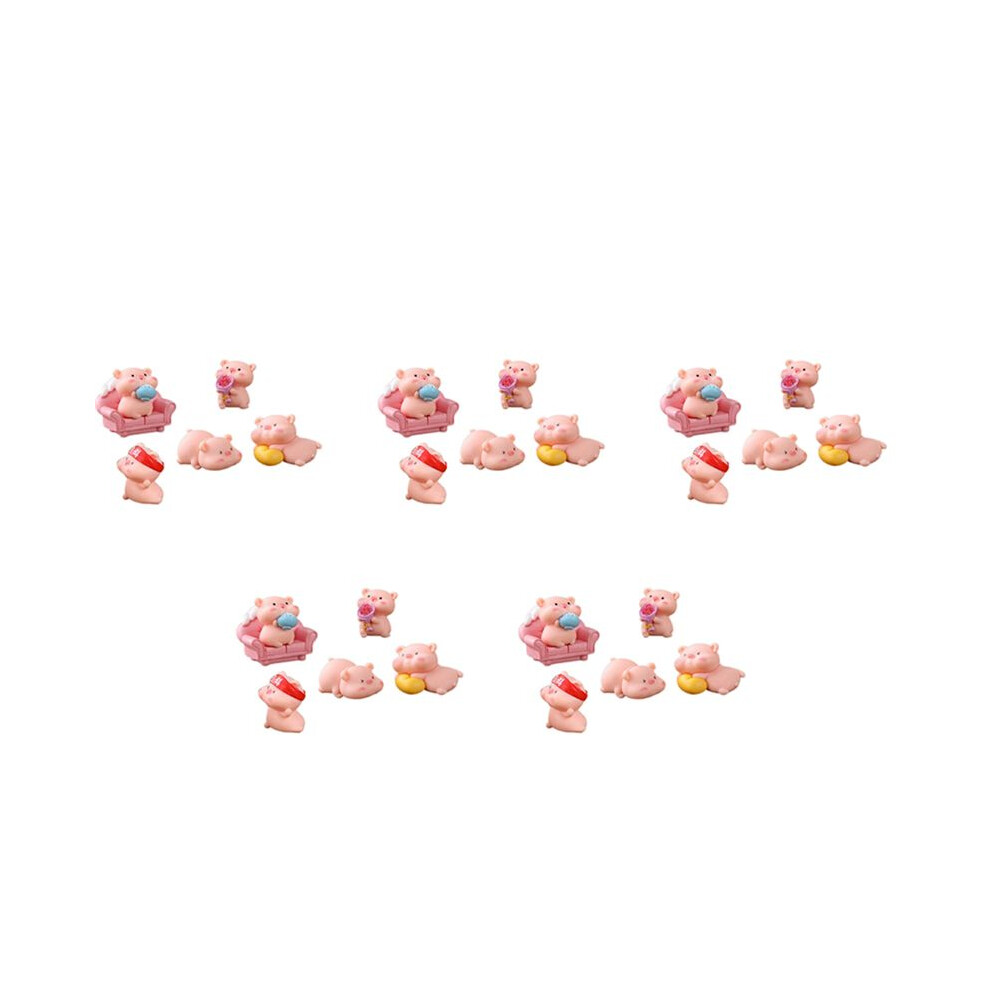 30 Pcs Miniature Pigs Figurines Cute Pig Family Toys Figures Diy Crafts For Fairy Garden Decoration 6031253125251