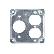 4x4Inch Bakje Elektrische Box Cover Metalen Outlet-3 rond paneel