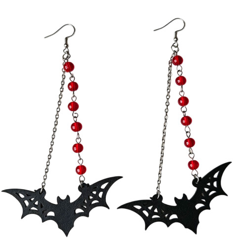 Spooky Halloween Themed Bat Skull Earrings With-Section 7