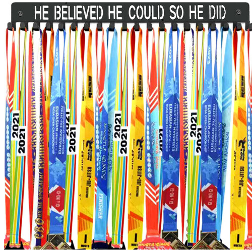 2 Black Steel Hook Panels For Displaying Medals 20 Hooks-3 2
