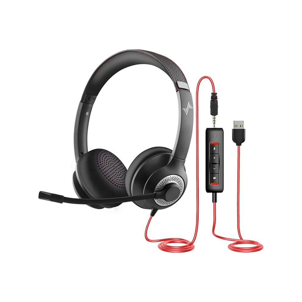 Usb Headset With Mic For Pc Computer Laptop 3.5Mm Headphones With Noise Cancelling Microphone For Home 6034197987626