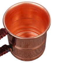 Handcrafted Pure Copper Beer Milk Mug Weave Handle Thickened Moscow Water Mule 400ML Breakfast Cup Drinkware Tableware