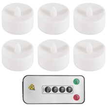 6 Stuks Vlamloze Kaarsen Batterij-Aangedreven LED Theelichtjes Nep Kaarsen Led Kaarsen met 6-Key Timer Afstandsbediening