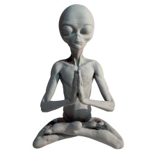 Hekserij Meditatie Alien Standbeeld  Hars Ornament Alien Tuin Thuiskantoor Yard Art Decor voor Indoor Outdoor
