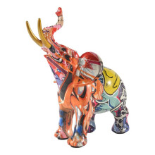 Nordic Schilderen Graffiti Olifant Sculptuur Beeldje Kleurrijke Kunst Olifant Standbeeld Creatieve Hars Dierlijke Standbeeld Decor A