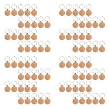 80 Stuks  Houten Sleutelhanger Gepersonaliseerde Ronde Graveersleutel DIY Houten Sleutelhangers Sleuteltags Kunnen DIY-Geschenken Graveren