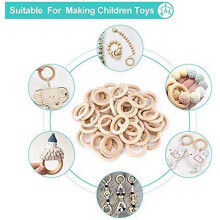 Ensemble D'Anneaux En Bois Naturel 240 Pièces, Anneau En Bois de Macramé Inachevé, Cercles En Bois pour L'Artisanat de Bricolage, Fabrication de