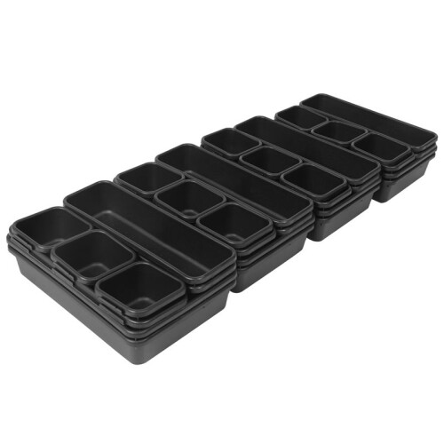 Tool Box Organizer and Storage Tray, Tool Box Drawer Organizer Bins, Toolbox Organizer Tray Divider Set, Black 64 Pack 1