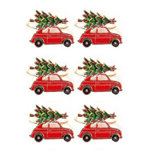 6 Stks Creatieve Leuke Auto Vorm Metalen Kerst Servetring Houder Multicolor Handdoek Tissue Ring Servet Gesp Tafel Decor