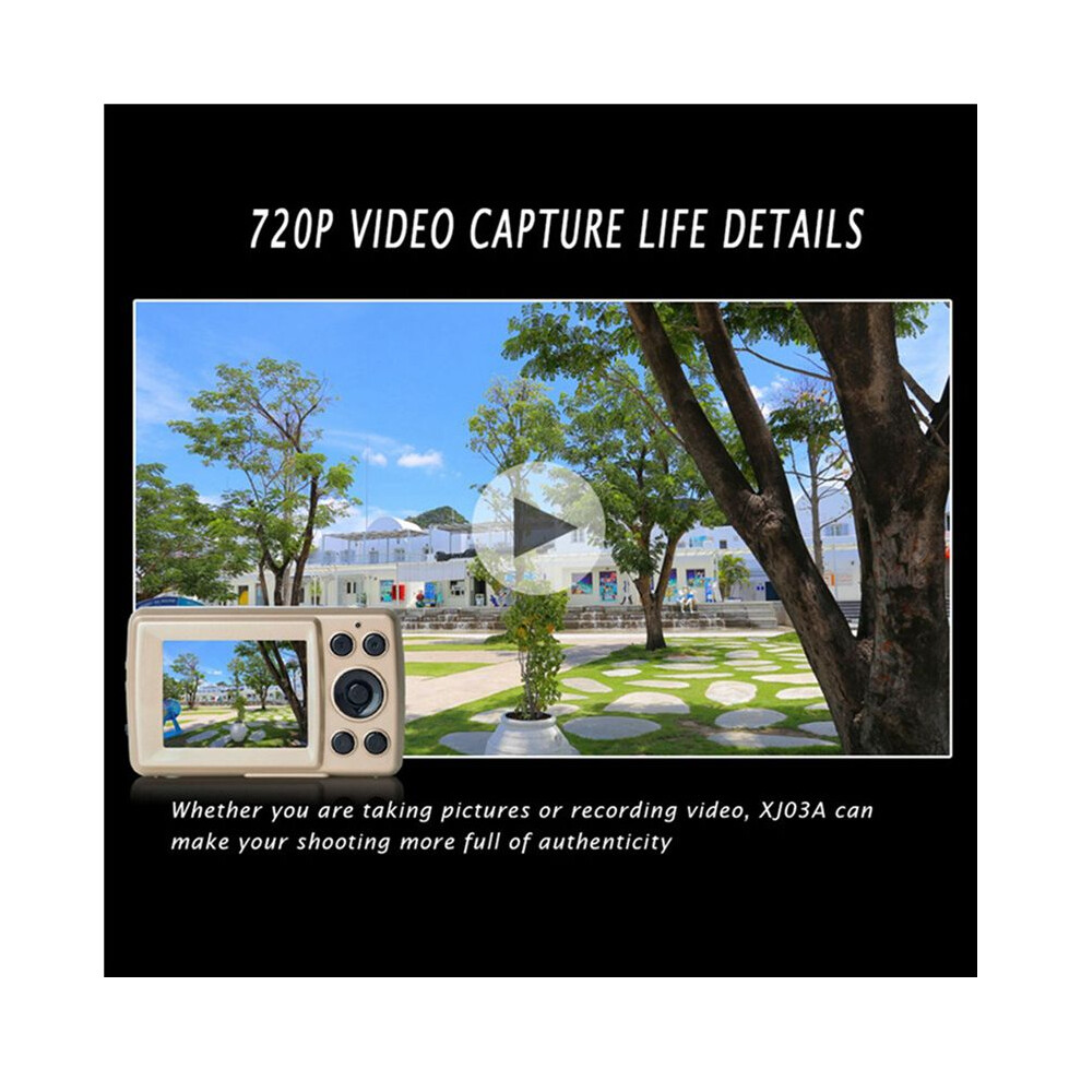 3X Digital Camera,Portable Cameras 16 Million Hd Pixel Compact Home Digital Camera For Kids Teens Seniors Golden 6033897283410