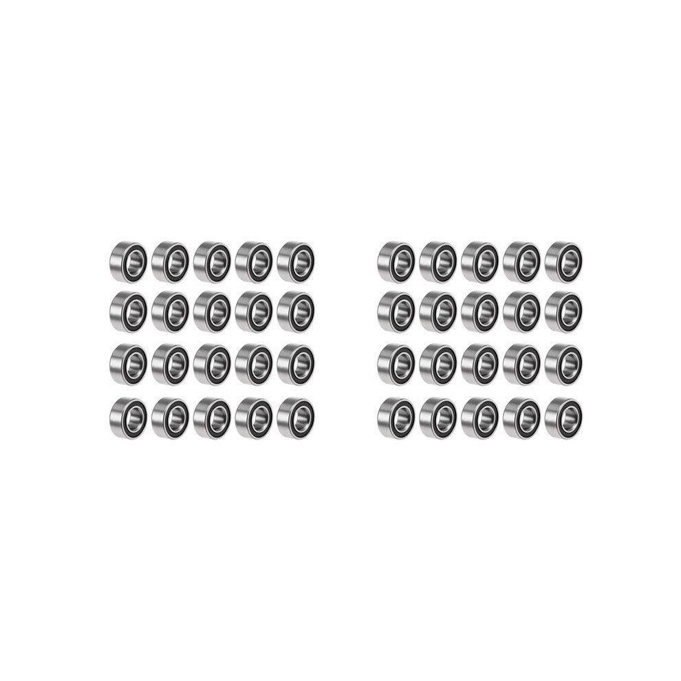 40Pcs Mr105-2Rs 5X10x4mm Bearing Steel Double-Shielded Miniature Bearings,Black 4711502347499