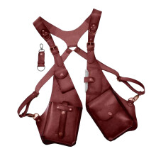 Outdoor schouderharnasvest met ruime zakken voor het- Claret