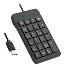 -Numeriek Toetsenbord met 23 Toetsen, Type-C-Aansluiting, Bedraad, -Digitaal Numeriek Toetsenblok voor Laptops, Notebooks en Tablets,