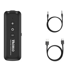 VAORLO 3-In-1  5.3 Audioempfänger Sender 3,5 mm AUX-Buchse Musik-Wireless-Adapter mit Mikrofon für Autolautsprecher TV PC