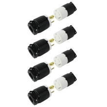 4X Power Plug 30 Amp 250 Volt Male Female Twist Lock 3 Wire Plug Nema L6-30P/30R LK7332 + LK6332 Generator  US Plug