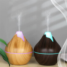 200ML Aromatherapy Essential Oil Diffuser Wood Grain Ultrasonic Air Humidifier Cool with 7 Color LED Light B