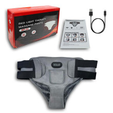 (Black) 660nm LED Red Light Heating Underwear with 3 Adjustable Heating Massage Hip Relieves Pain Recovery Menstrual Cramps Brace Belt