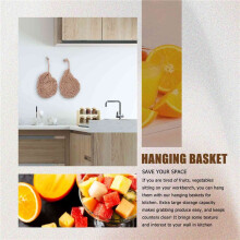 Twine Onion Basket Hanging voor Pantry, Potato Garlic Onion Pantry Storage Baskets, Boho Wall Baskets 2St