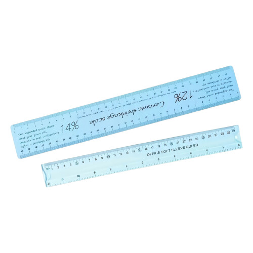 2 Piece Pottery Tool Ceramic Ruler Plastic Measuring Device For