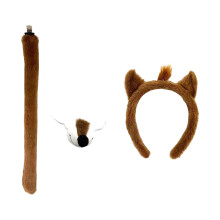Dog Costumes Set Dog Ears Headband Tail Tutus-Brown 3 piece set