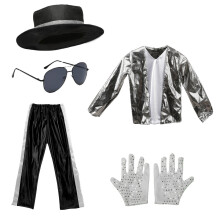 Dance Star Costume Hat,Sequins Gloves,Top and-35S