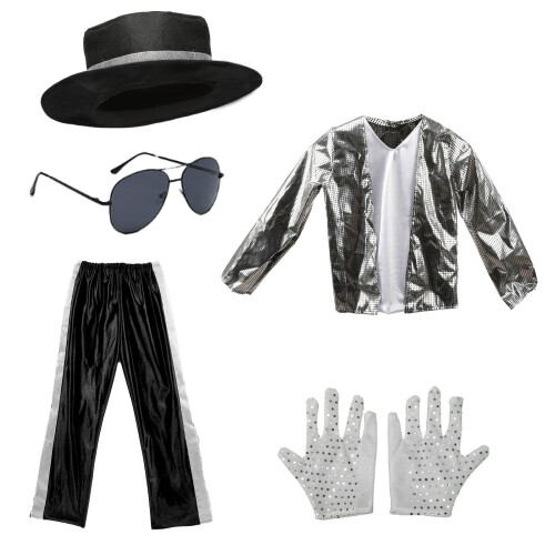 Dance Star Costume Hat,Sequins Gloves,Top and-35S