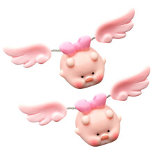 Cartoon Wobbling Pig Figure Artistic Resin Craft Ornament-Pink