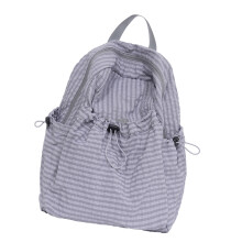 Trendy Checkered Daypack Nylon Laptop Backpack With-Gray