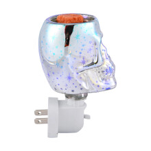 Convenient No Flame Electric Skull Candle Waxes Melter With LED