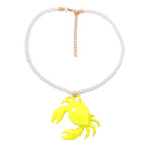 Elegante krabvormige hanger ketting Levendige kleuren-Geel