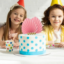Bolas de Flores Artificiales para Decoración de Tartas, Pequeñas Bolas de Abanico, Adornos para Tartas, Bolas Doradas, Blancas y Rosas, Decoración