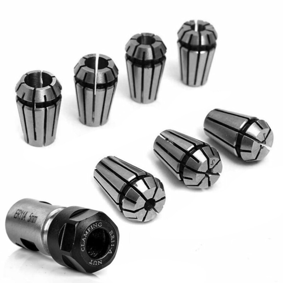 ER11 1-7mm Spring Collets Set 7pcs + 5mm Rod