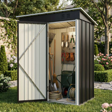 BIRCHTREE Metal Garden Shed Pent Roof 3X5FT Anthracite