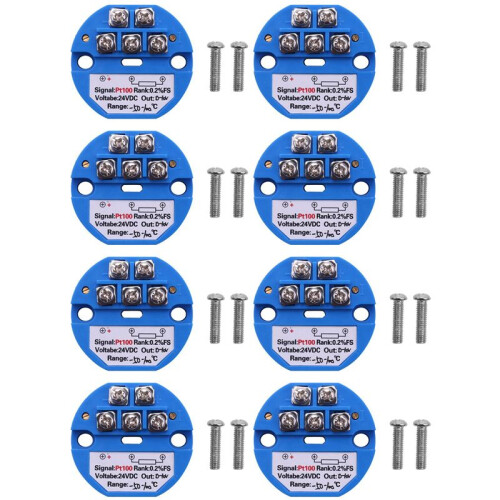 8X RTD PT100 Temperature Transmitter DC24V Minus 50 - 100 Degree Output 0-10V 1