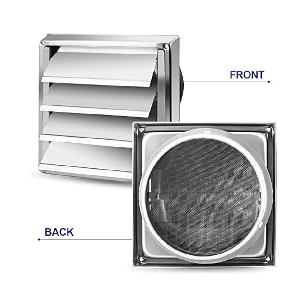 Exterior Wall Vent Hood Stainless Steel Air Vent Grille Cover Wall Duct Ventilation Grill Outlet Airflow Vent Hood -C 4711038097790