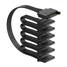 6 Way Power Splitter Cable, 15 Pin to 6 for HDD,SSD,Optical Drives, Power Connector Supply Extension Cable