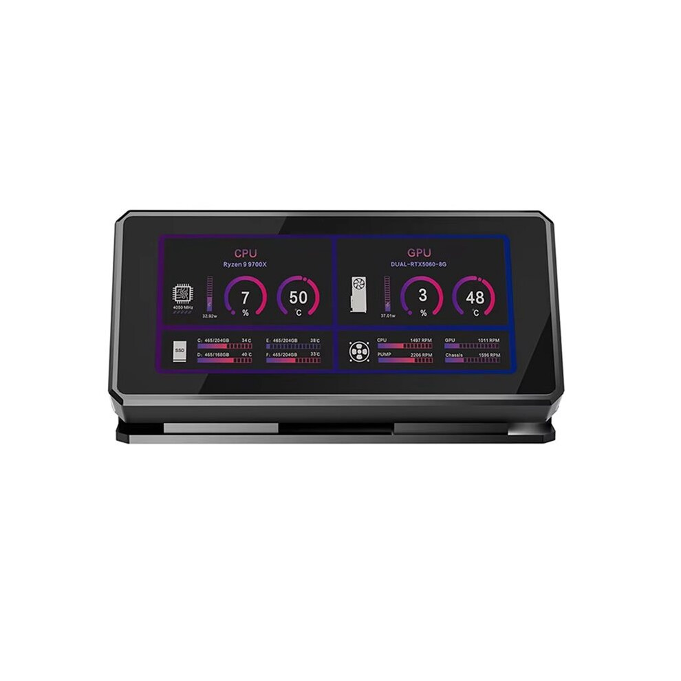 3.39-Inch Desktop Computer Secondary Monitor Ips Usb Secondary Screen Cpu Gpu Ram Usb Display Usb Freely Aida64 Black 6031735399262