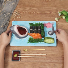 Assiette à Sushi en Céramique, Planche à Fromage Rectangulaire en Forme de Requin, Décoration de Table à Manger et de Cuisine