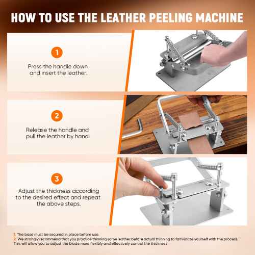 Stainless Steel Manual Leather Splitter Machine, Thickness Adjustable 2