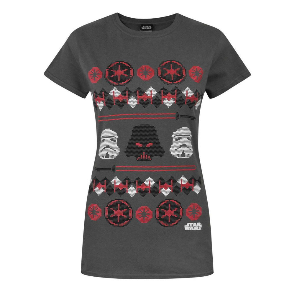 Star Wars (X-Large) Short Sleeved T-Shirt (Womens Grey)