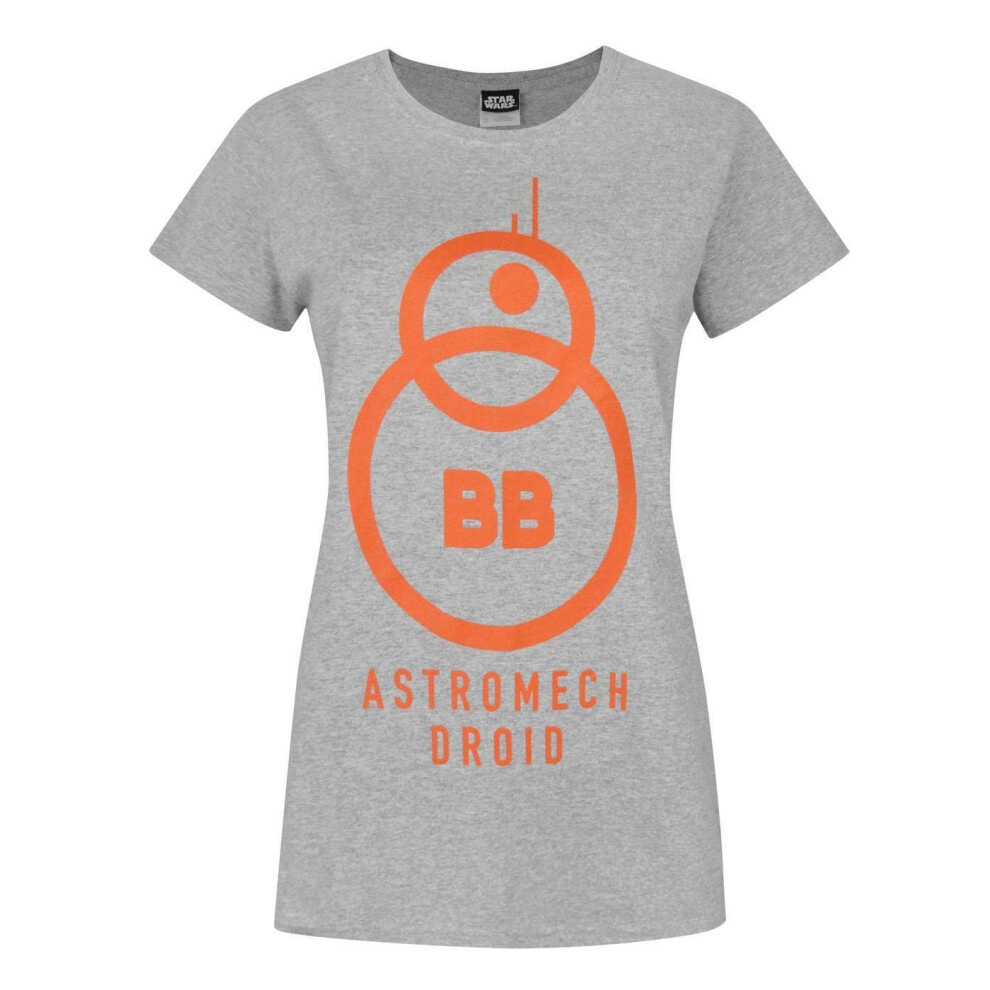 Star Wars (Large) Short Sleeved T-Shirt (Womens Grey)