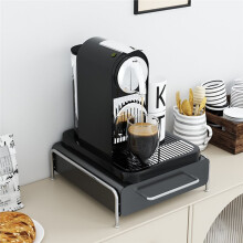 Elegante Metalen Houder voor Koffiecapsules met Lade - Keukenorganizer voor Capsules, Theezakjes en Meer, Zwart