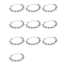 10X Espinhos de Metal Tachas Rebites Punk Gótico Colar Gargantilha