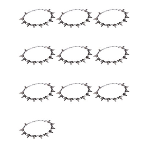 10X Collier/Choker Gothique de Rivets Punk en Metal de Perles
