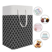 Waterproof Clothes Hamper, Tall Laundry Tub, Bedroom, Bathroom, Dorm Clothes Hamper, 2 Pack, Black