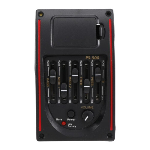 5-Bands Tonkontroller EQ Equalizer Tuner PS-500 5-Bands Akustisk Gitarr EQ Preamp Equalizer Pickup Akustisk Gitarr