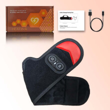(Black) Red Light Therapy Foot Ankle Support Belt Vibration Massage Relaxation Ankle Protect Brace Warm Hot Compress Ankle Brace