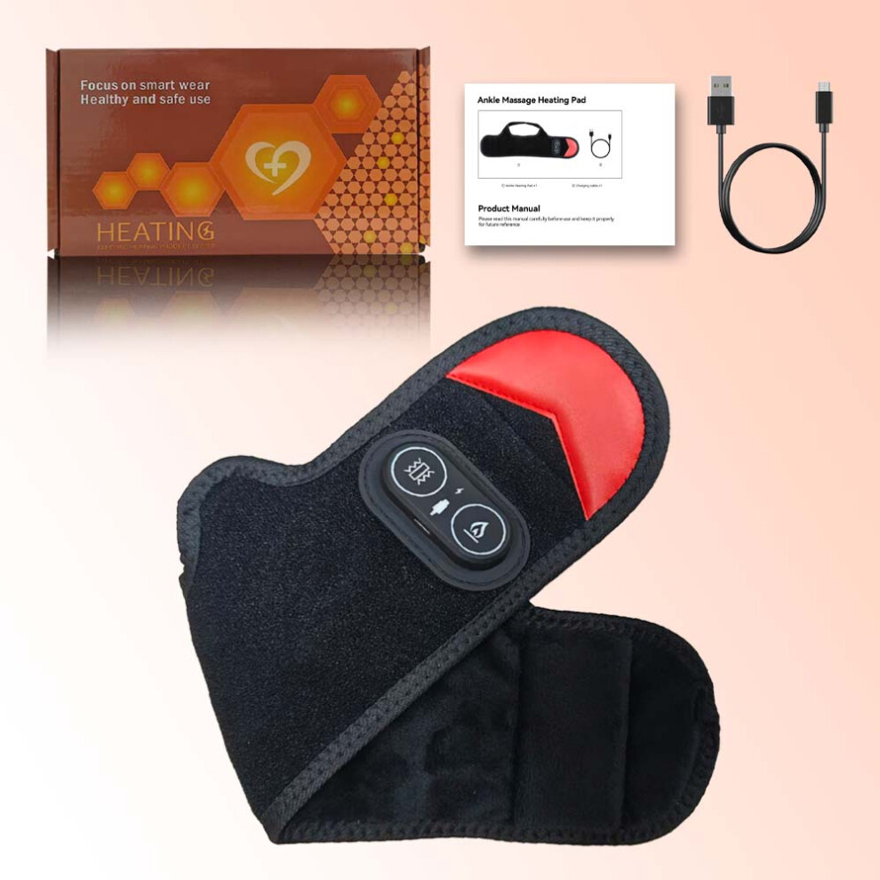 Stoyotu Black/Red/Light () Therapy Foot Ankle Support Belt Vibration Massage Relaxation Ankle Protect Brace Warm Hot Compress Ankle Brace