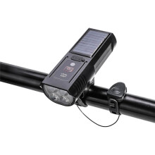 Solar Flashlight Bicycle Light with Horn Rechargeable Bike Headlight Outdoor Cycling Camping Work Light